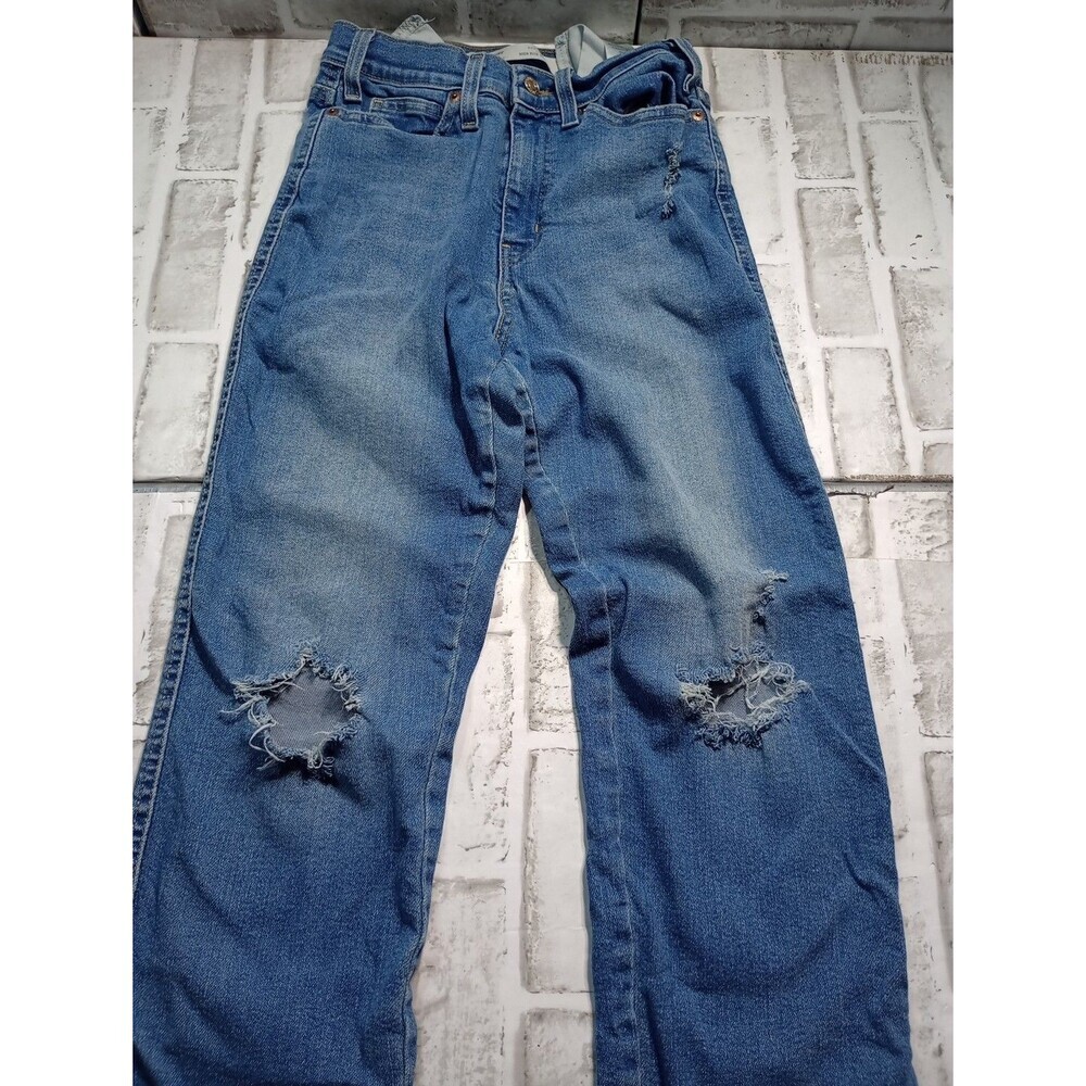 LEVI STRAUSS SIGNATURE Heritage High-Rise Distressed Straight Jeans - Picture 12 of 14